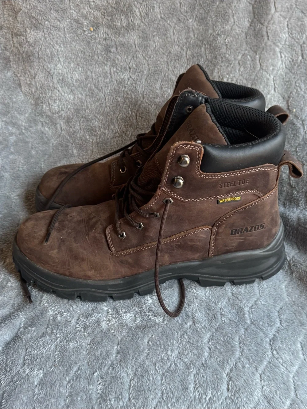 Brazos Steel-Toe Waterproof Brown Men's Work Boots